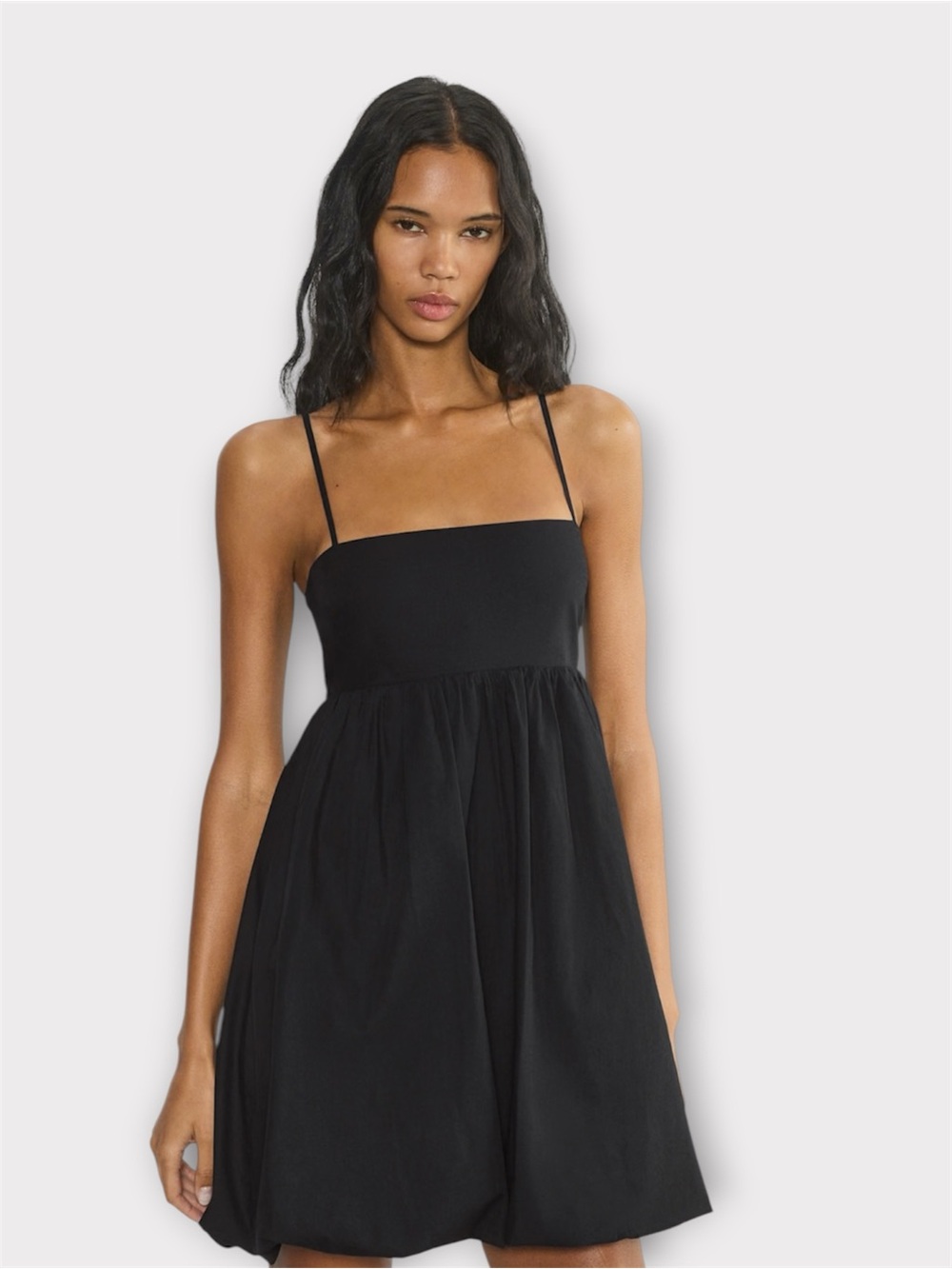 ARITZIA Sunday Best Elio Poplin Bubble Mini Dress Black Babydoll - Picture 1 of 16